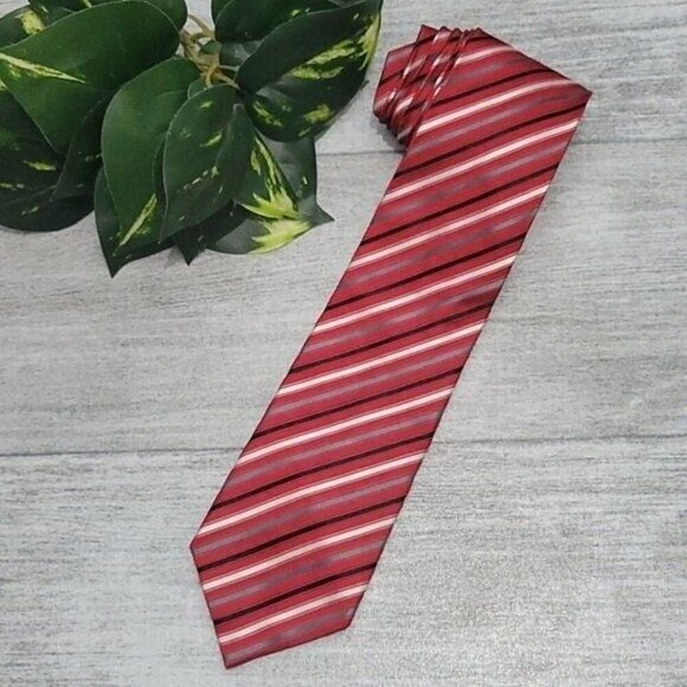 Geoffrey Beene Multicolor Striped Classic 100% Silk Men's Necktie